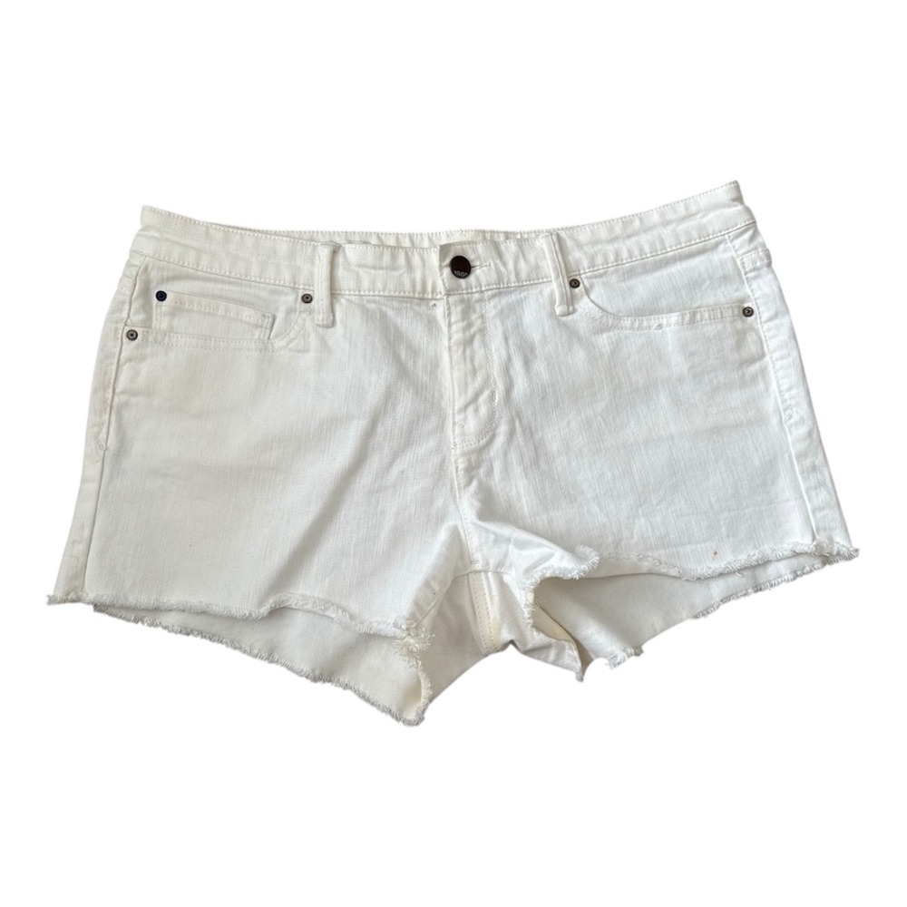 Gap 1969 Women's White Denim Cut Off Shorts Frayed Hem Summer Size 31